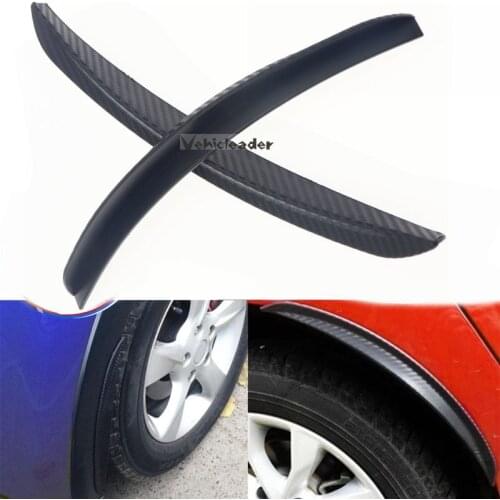 2x Universal 24.5cm Car Carbon Fiber Trim Fender Flares Mud Flaps Splash Guards Arch Wheel Eyebrow Protector Lip Car Truck SUV