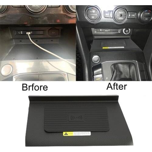 50% HOT SALES!!!Durable Non-slip Wireless Charger 15W Fast Charging Efficient Car Phone Charger Pad for Tiguan L 2017-2021