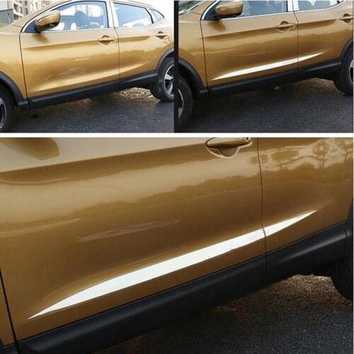 ACCESSORIES FIT FOR 2016 NISSAN QASHQAI CHROME DOOR SIDE LINE GARNISH BODY MOLDING COVER PROTECTOR TRIM