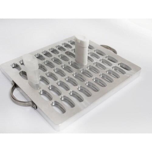 Aluminium convient mold for filling oval lipstick tube with 50 cavaties customized Lipstick Filling Mold