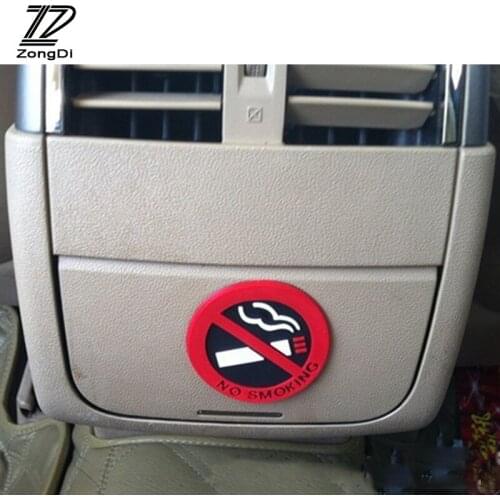ZD 1Pc car stickers NO SMOKING logo for Peugeot 307 206 207 407 508 2008 406 Volvo XC60 S60 XC90 V70 Lada Granta Vesta Kalina