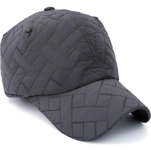 Fashion golf baseball cap Winter new cold earmuffs cotton hat mens outdoor fashion embroidery button baseball cap