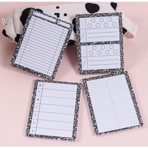 Korean Milk Cow Print Memo Pad Cute To Do List Writing Paper Message Notes Decorative Notepad Paper Stationery Supplies