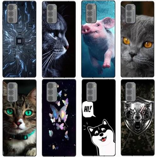For LG WING 5G Case Wolf Hard Plastic Fundas for LG Wing 5 G Cat Animal Shell Bag Housing Phone Cases