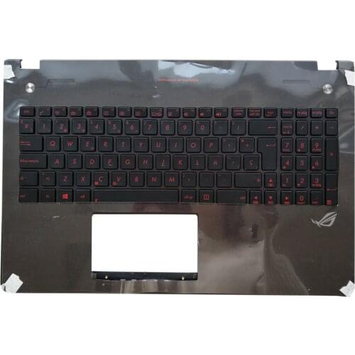 Spanish Latin SP laptop keyboard for ASUS N56JK N56JR N56VZ N56JR-1C N56JK-2C N56J N56V8 Backlit Red Words Upper Cover Palmrest