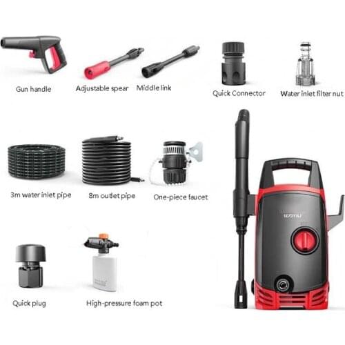 1400W High Pressure Car Washer Home Use Automatic Car Wash Pump High-pressure Water Gun High Power Washing Machine Cleaning Tool