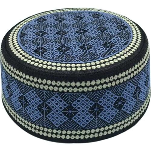 2020 New Muslim Men Prayer Hats Cotton Embroidery Leisure Saudi Arabia Islamic Hat Men Headscarf Clothing Topkippot Turban