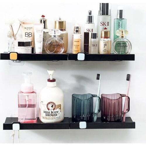 Bathroom Wall Shelf Simple Shelf Kitchen Storage Rack Free Punch Shelf Kitchen Cosmetics Organizer Racks Desk Organizer