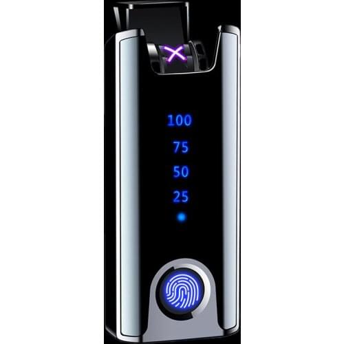 2021 New Modern Minimalist Fingerprint Double Arc Lighter Creative Personality Windproof Usb Rechargeable Cigarette Lighter Gift