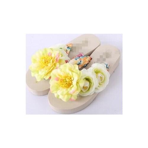 HAHAFLOWER New women Bohemia summer flowers large base beach flip-flops slippers sandals SIZE 35-42 FREE SHIPPING