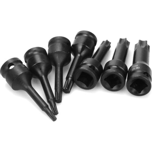 One Pcs 3/8" Square Drive Torx Star Bit CR-MO Air Impact Socket Wrench Home Auto Repair Tool T20 T25 T30 T40 T50 T55 T60