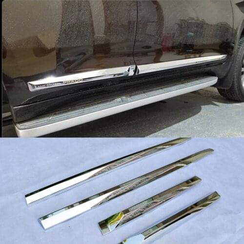 Original Chrome Car Door Body Side Moulding Cover Trim For Toyota Land Cruiser Prado FJ150 2018 Accessories