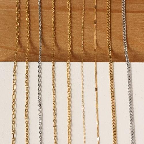 2021 Basic Link Chain Style Titanium Steel Thin Link Chain Choker Necklace For Women Girls Trendy Jewelry Gift