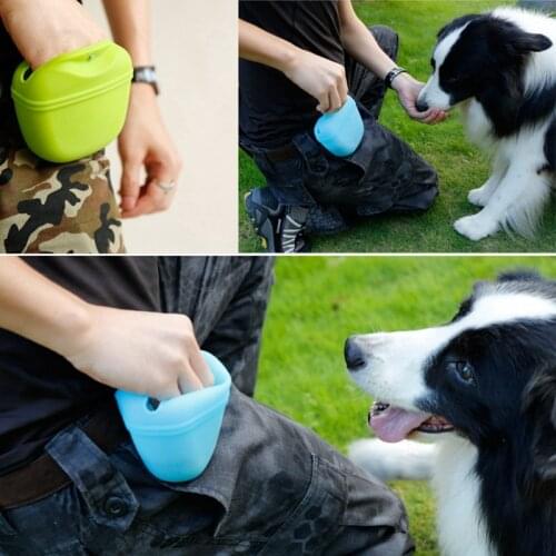 Portable Dog Training Waist Bag For Walking The Dog Snacks Silicone Pet Feeding Bag Feed Storage Bag Food Reward Waist Bag