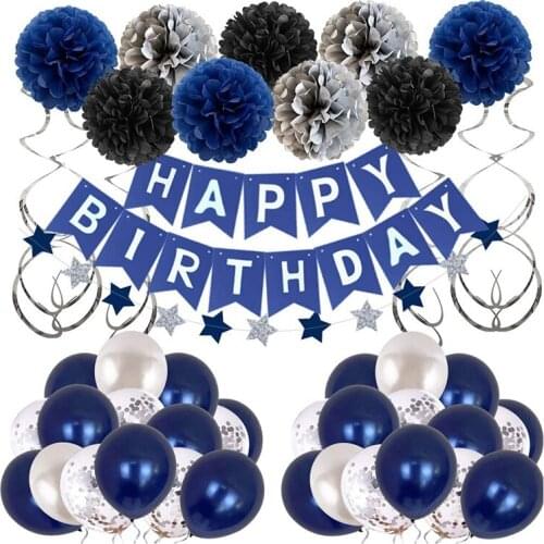 Practical Birthday Decorations Men Blue Birthday Party Decorations for Men Women Boys Girls,Birthday Balloons for Party Decor Su
