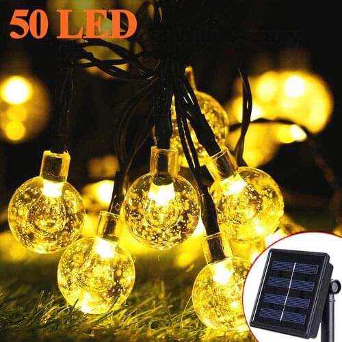 Christmas 9.5M 50 LED Solar Fairy Bulb String Light 39.5ft 8 Modes Outdoor Indoor Garden Wedding Holiday Lamp Decor Lighting