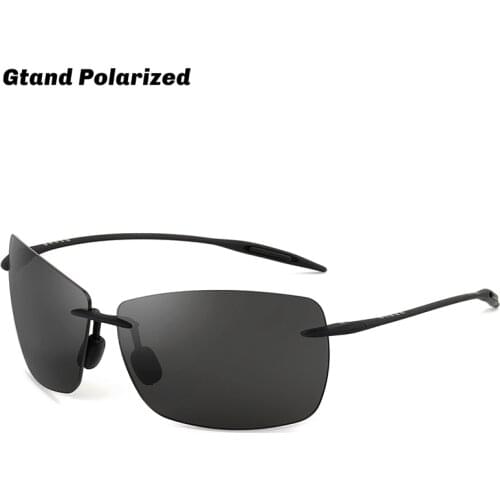 Gtand Rimless Square Lighthouse Style Ultralight TR90 Polarized Sunglasses For Men Sports Driving Brand Design Sun Glasses GT423
