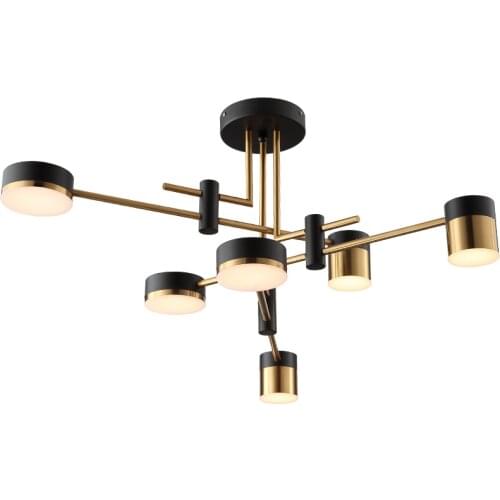 Contemporary Lustre Black Gold Iron Dimmable Led Chandelier For Bedroom Living Dinning Room Kitchen Adjustable Deco Chandeliers