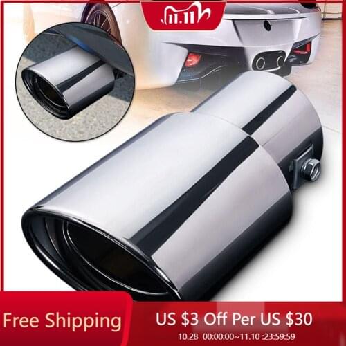Universal Car Rear Round Exhaust Pipe Tail Muffler Tip Chrome Stainless Steel Automobile Muffler Tip Replacement Car Accessories