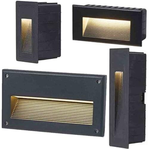 Thrisdar Waterproof LED Wall Light Led Step Stair Lights Outdoor LED Footlight Recessed Corner Lamp Exterior Garden Night Light