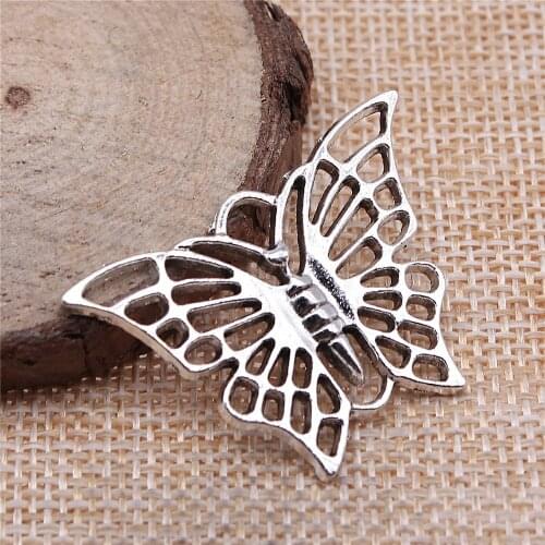 WYSIWYG 4pcs 38x27mm Butterfly Charms For Jewelry Making Flying Butterfly Charms Hollow Butterfly Charms