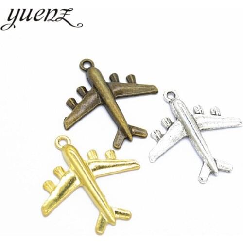 YuenZ 6pcs Antique silver color aircraft Zinc alloy charms Wholesales necklace,earring bracelet jewelry DIY handmade J268