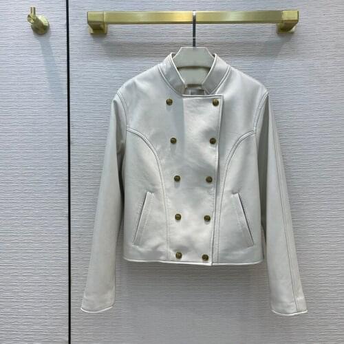 100% Leather Jacket Women Over Coats 2021 Female Casual Solid Spring Autumn Short Coats Formal Outerwear