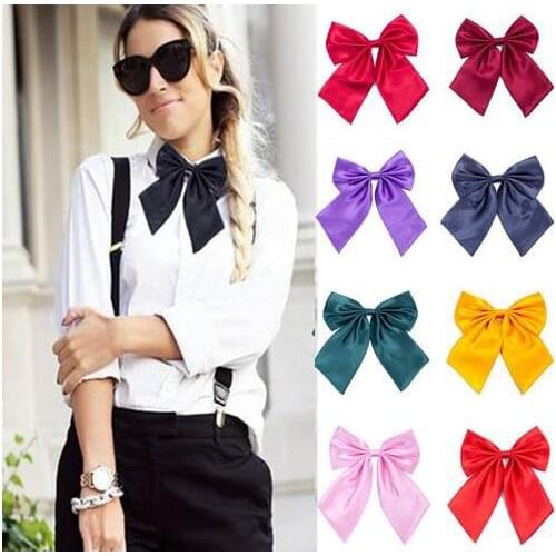 1 Pcs Women Cravat Red Black Butterfly Womens Bow Tie Female Girl Student Hotel Clerk Waitress Neck Wear Silk Ties QLYC0010