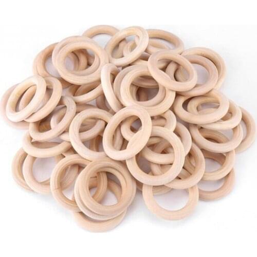 10/30/50Pcs DIY Wooden Ring Wood Round Ring For Baby Teething Toys Breastfeeding Jewelry Crafts Accesories Making Handbag Buckle
