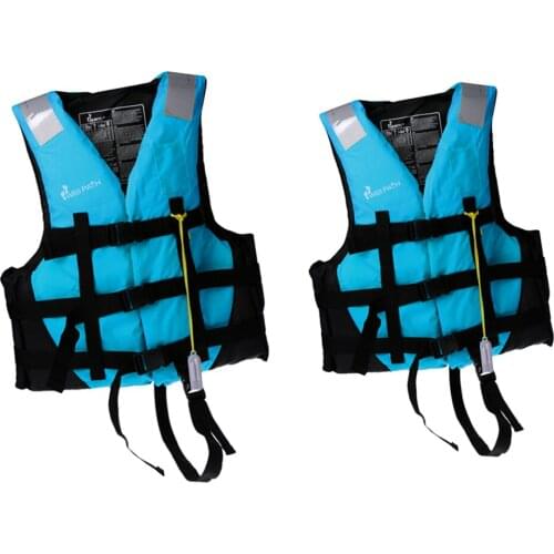 2pcs/Set Adult Kids Vest Swimming Canoe Surfing L+M Blue