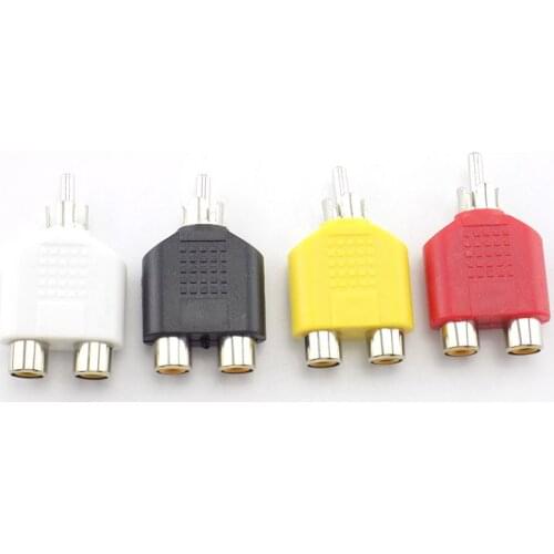 4 Pcs RCA Connector Y Splitter AV Audio Video Plug Converter 1 Male to 2 Female Adapter Kit AV Jack RCA Plug To Double Cable