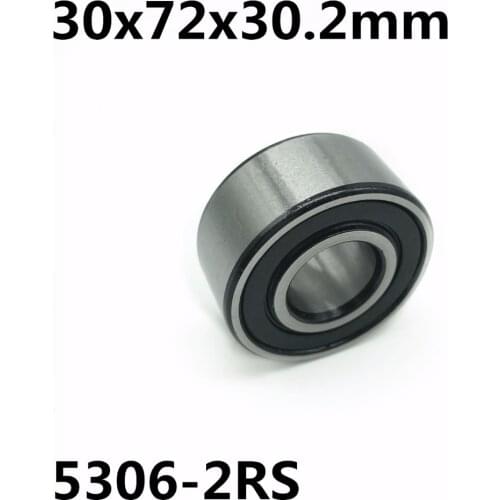 5306-2RS 30x72x30.2 mm 1Pcs Double row angular contact bearings 5306 High quality