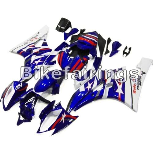 ABS Injection White Red Blue Motorcycle Covers For Yamaha YZF-600 R6 2006 2007 06 07 Complete Plastic Cowlings Fairing Kit