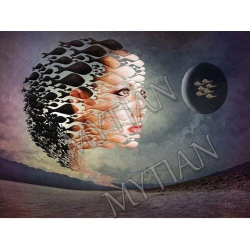 Customized photo diamond painting full square round drill,fish abstract girl,Cross-Stitch,Diamond Embroidery,Mosaic,arts,decor