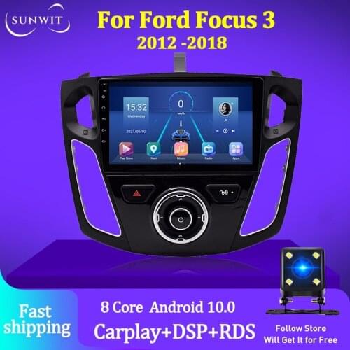 2 Din Android Car Radio Multimedia Player For Ford Focus MK3 2004-2011 GPS Navigation Stereo Receiver Rear Camera Carplay DSP 4G