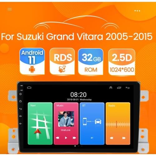 For Suzuki Grand Vitara 3 Car Radio Multimedia Video Player Navigation GPS Android 11 2 din 2005-2015 with frame SWC NO DVD