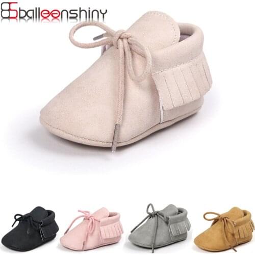 Balleenshiny Baby Shoes Newborn Boys Girls PU Leather Moccasins Sequin First Walkers Baby Shoes 12cm Newborn Baby Accessories