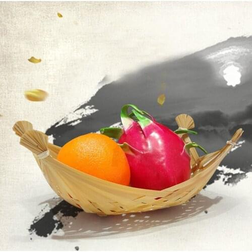 Bamboo Basket Fruit Basket Handmade Tray Creative Hand Basket Food Tray Japanese Sushi Sashimi Plate French Fries Basket 5pcs