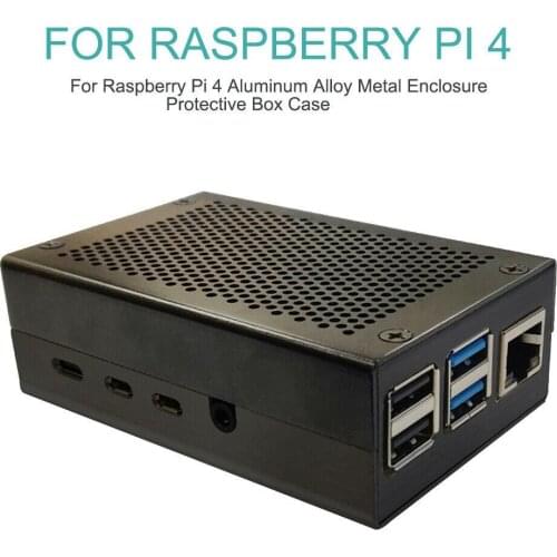 For Raspberry Pi 4 Case Cooling Heatsinks Black Silver Fit For Raspberry Pi 4 Metal Enclosure Protective Box Case