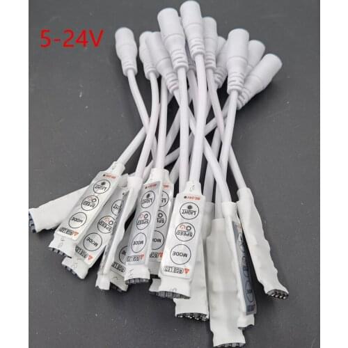 DC 5V-12V-24V 3Keys Mini LED RGB Controller Dimmer Driver For RGB 5050/3528/2835/5730/5630/3014 SMD LED Strip Lights