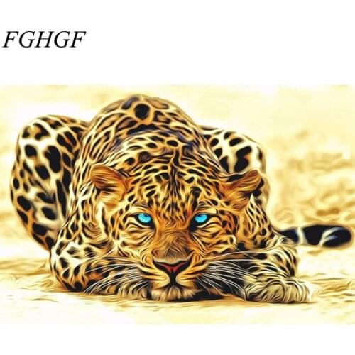 FGHGF Painting By Numbers Coloring By Numbers Home Decor Canvas Tigers Wall Art Acrylic Paintings Handpainted Modular Pictures