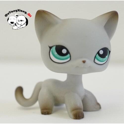 CWM082 Pet Shop Animal Light gray kitten doll action Figure
