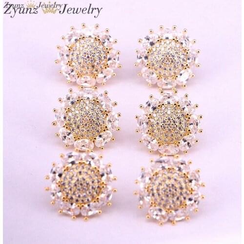 10 Pairs, 11 Styles Various Clear Crystal Zirconia Heart Star Geometric Flower Piercing Jewelry CZ Ear Studs