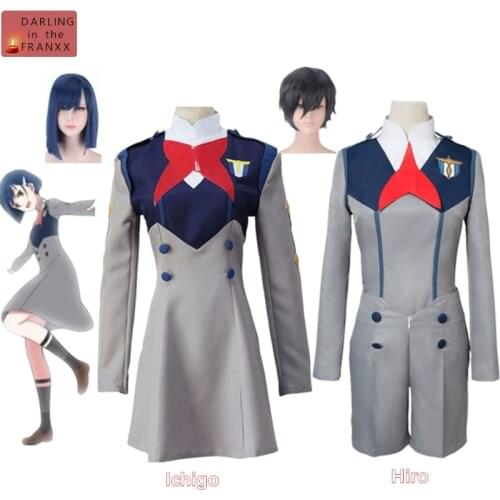Cosplay DARLING in the FRANXX HIRO ICHIGO Zero Two MIKU KOKORO School Uniform Cosplay Costume Sets Halloween Suit Outfit Wigs