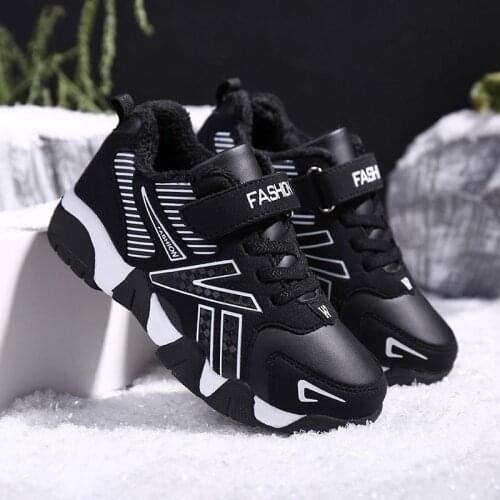 Winter Kids Sneakers Boys Shoes Girls Sneakers Children Casual Shoes Boys Sneakers Plush Lining Warm Anti-slippery Leather 2020