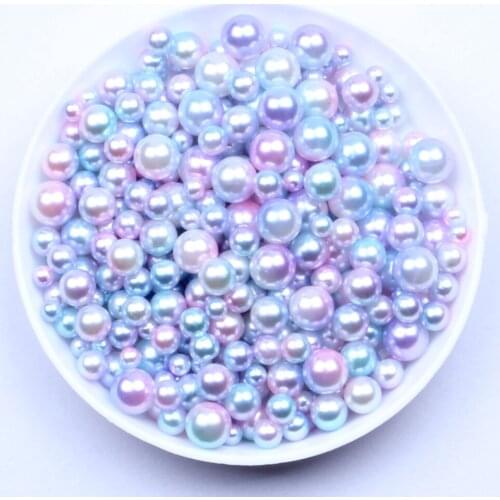 No Hole Round Pearls RainBow Color 4mm 10000pcs Imitation Pearls Craft Wedding Dresses DIY Jewelry Nail Art Decorations
