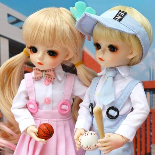Clearance In Russian 1/6 BJD Doll 18 Ball Jointed Dolls With Full Set Clothes Hair Wig Shoes Makeup 30CM Toys For Girls