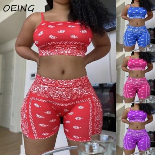 Summer Fitness Biker Shorts and Bra Two Piece Sets Plus Size Seamless Leggings Print Jogging Suits Sport Tracksuit