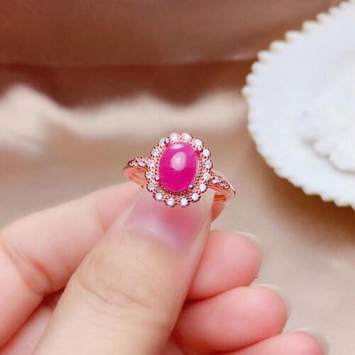 The Best Gift for Your loved Girl Ruby Ring Gemstone Wedding Engagement Rings for Women Fine Jewelry Gift Wholesale