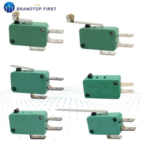 Micro Limit Switches 16A 250V 125V 3 Pins SPDT Micro Switch Arc Roller Lever Touch Switch Microswitch